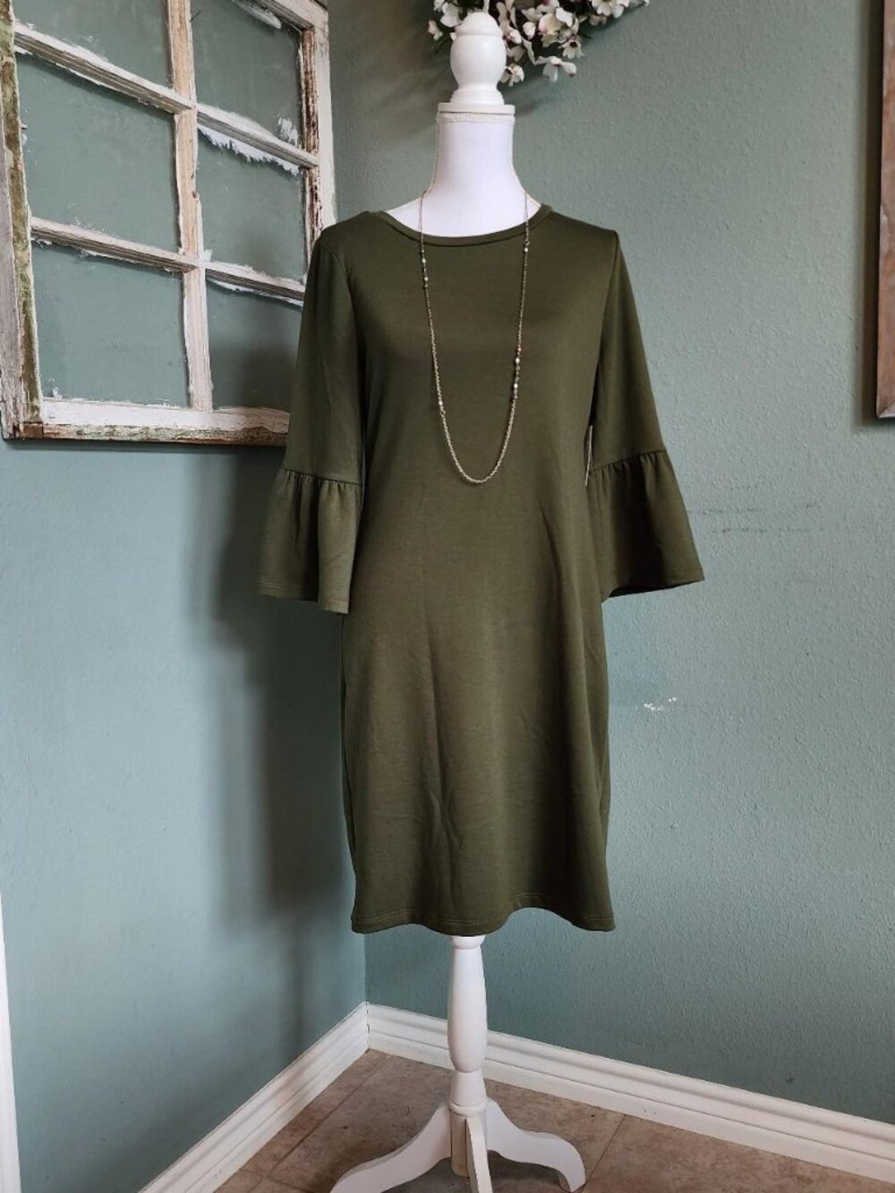 Women's Khaki and Green Dress Size Small